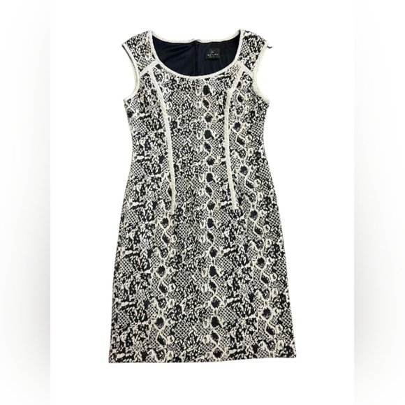 Adrianna Papell Dress Sleeveless Midi Navy/Ivory Size 12 - Picture 6 of 12